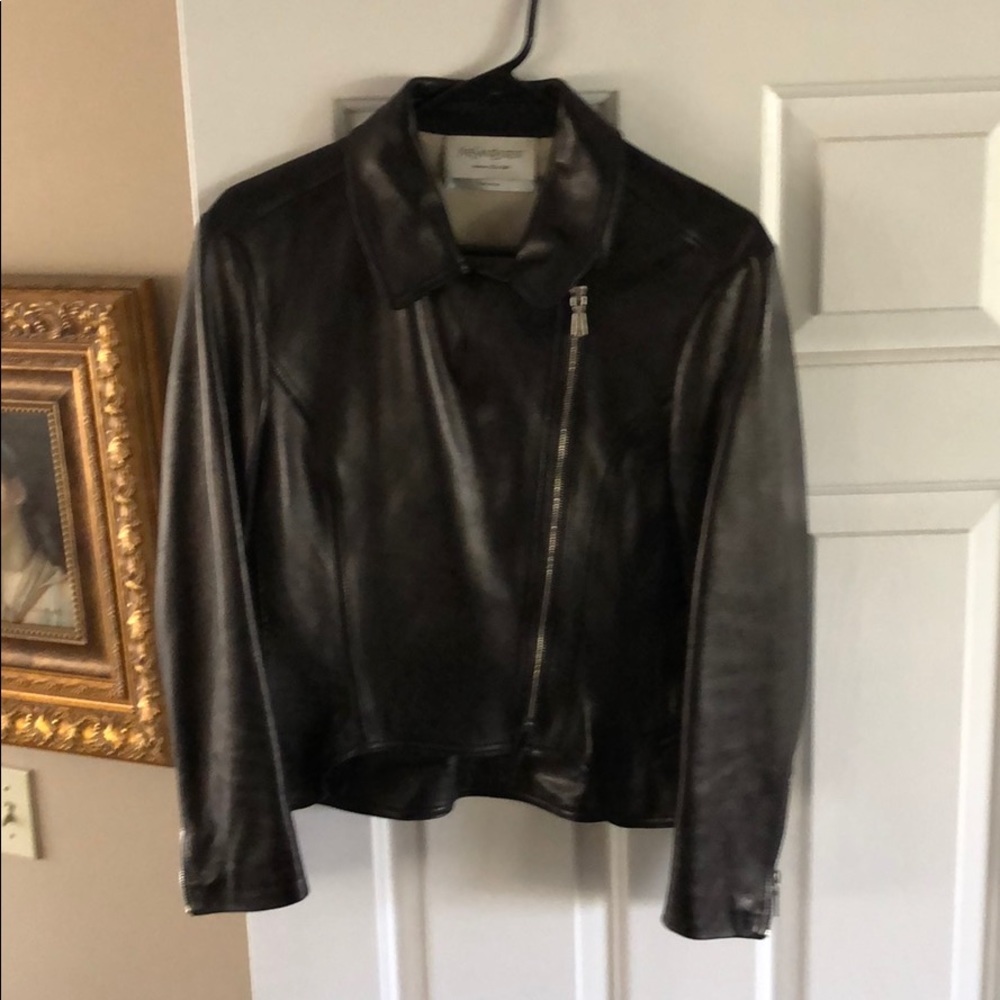 YSL black leather jacket